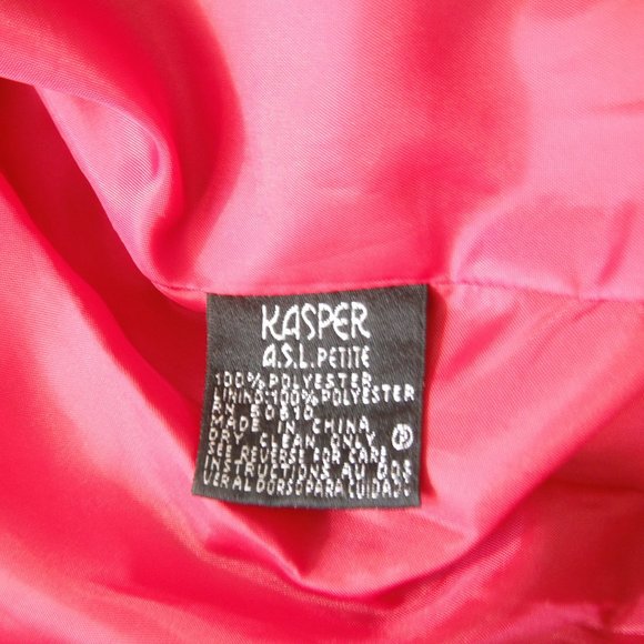 Kasper ASL Women's RED Blazer Jacket Polyester Size 12 Petite Longs Sleeve - Picture 9 of 14